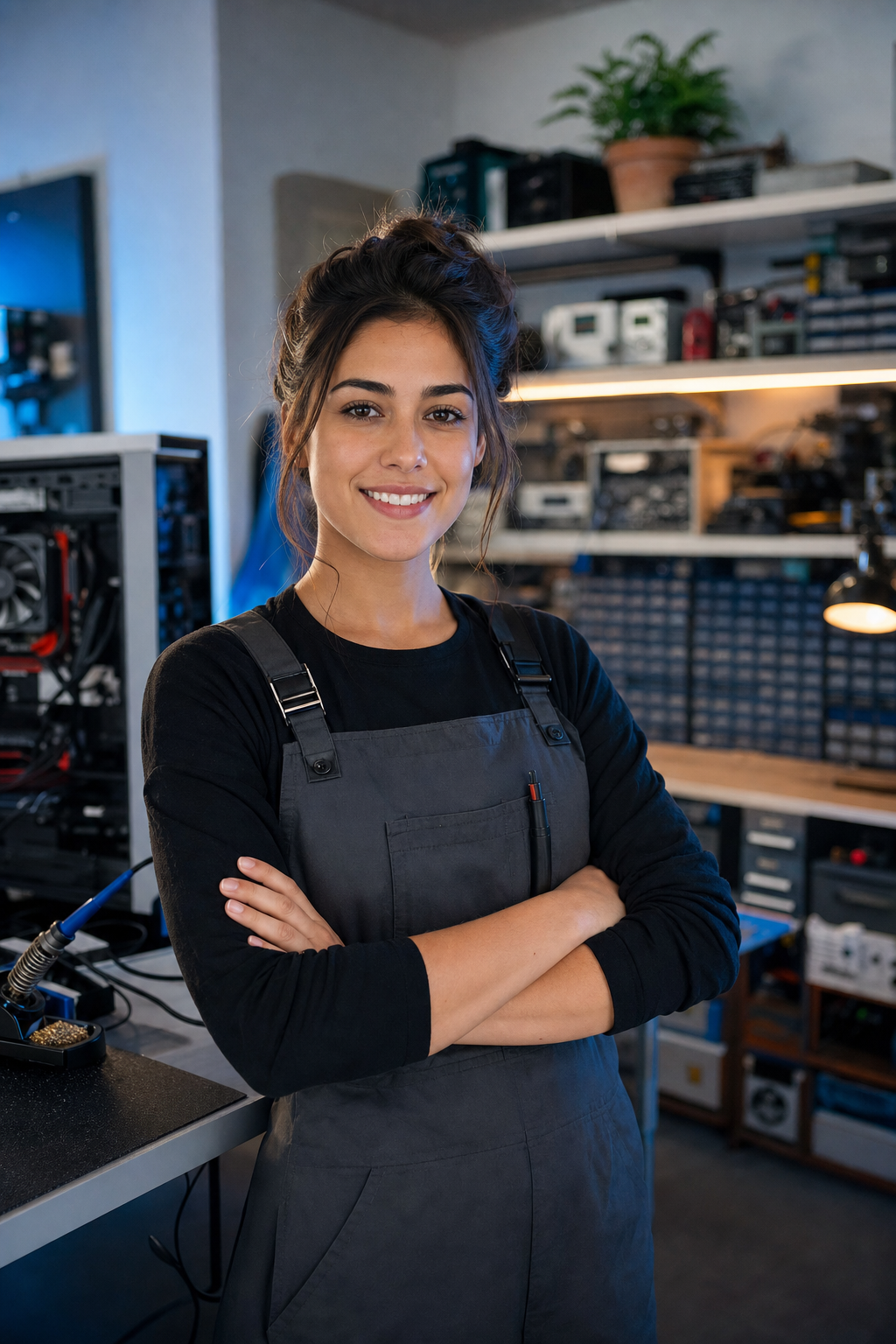 Justine Colin, spécialiste informatique, dans son atelier à Beauvais